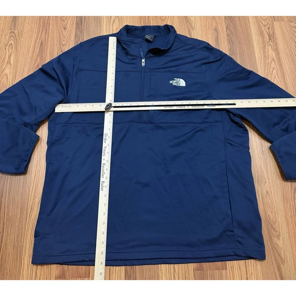 The North Face Soft Shell Jacket Mens XXL Blue 1/4 Zip Stretch Pullover